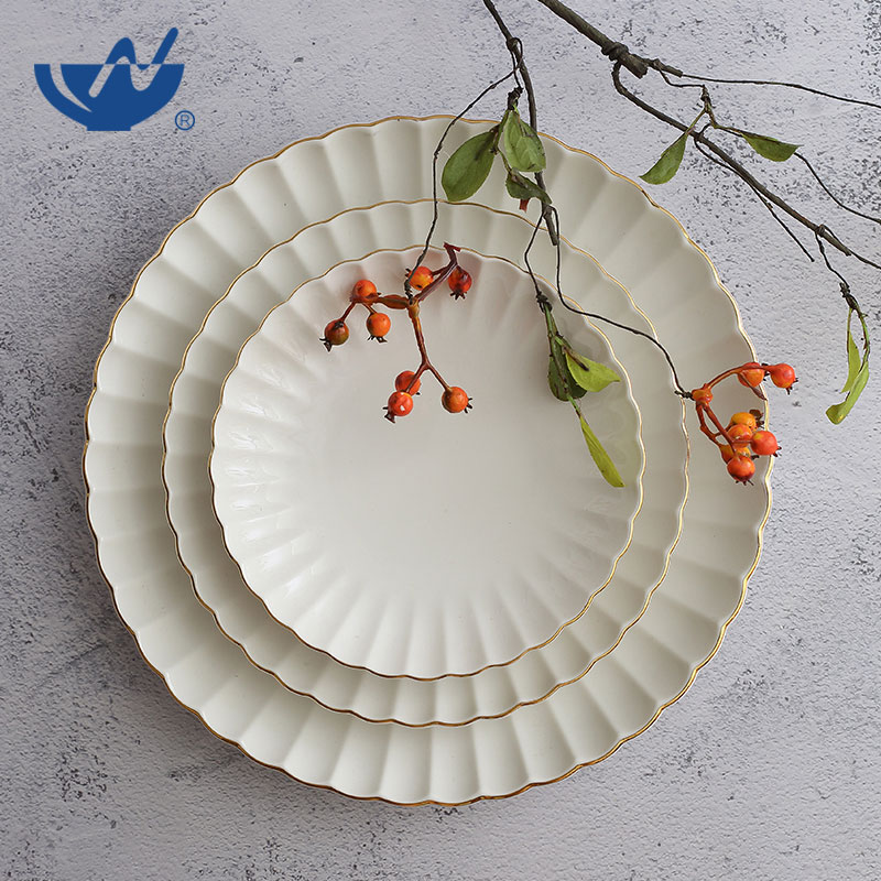 白色裙边+金边平盘-(2)